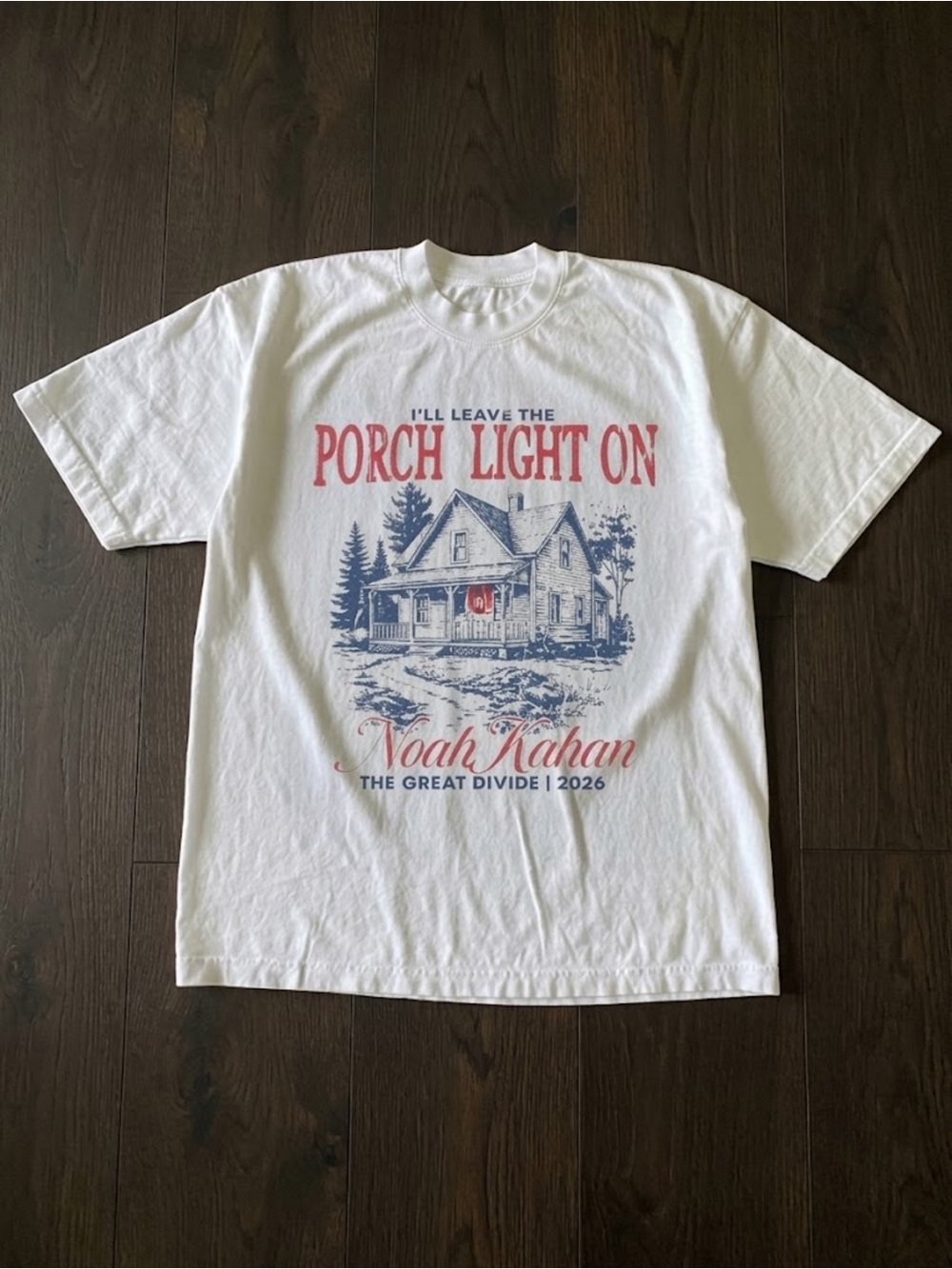 Noah Kahan Porch Light On Cabin White Folk Indie Graphic T-Shirt